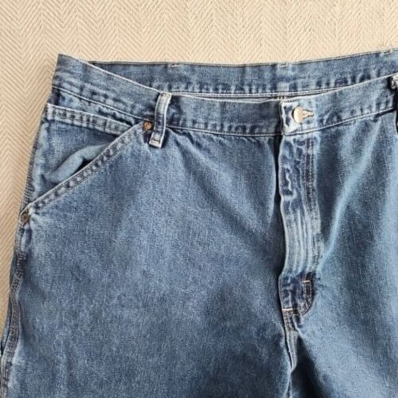 Wrangler Carpenter's Jeans Men's Size W40 L32 Straight Wide Leg Med Blue Y2K - Picture 15 of 16